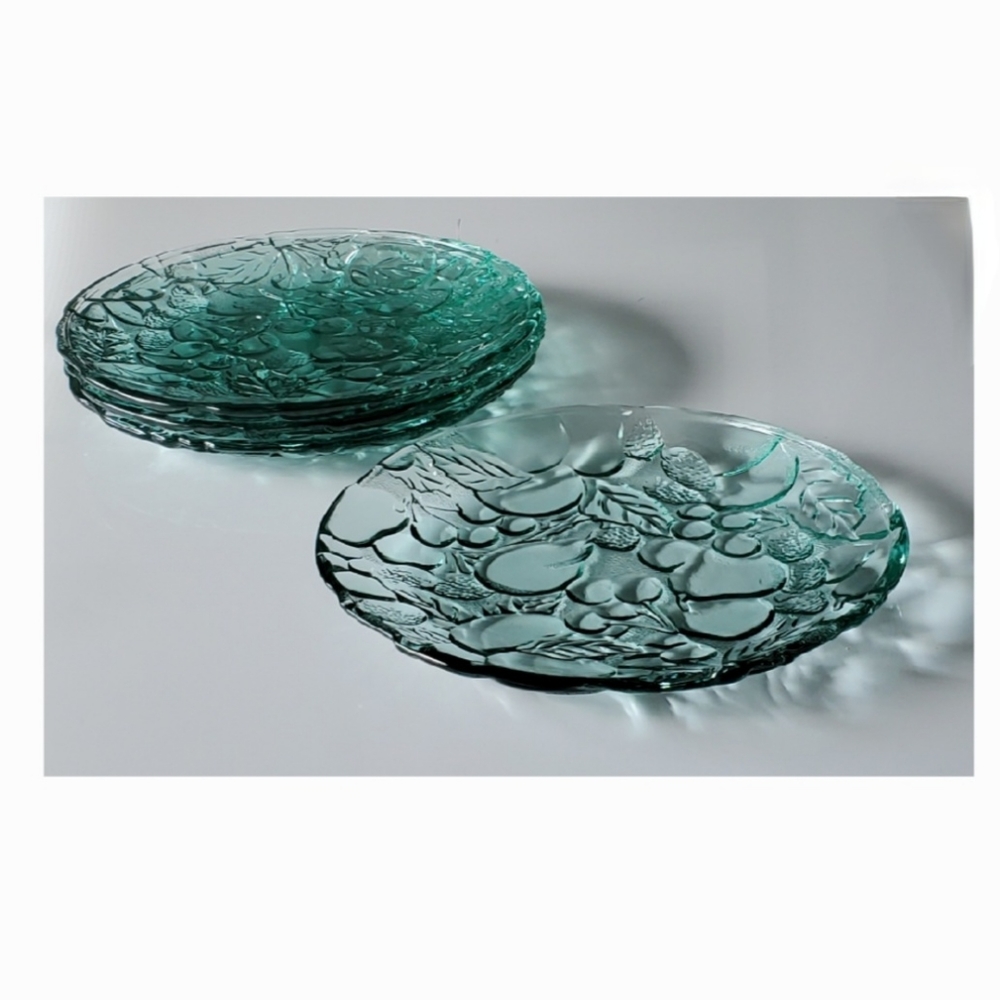 (4) "Madeira Green" 8" Plates by Indiana Glass